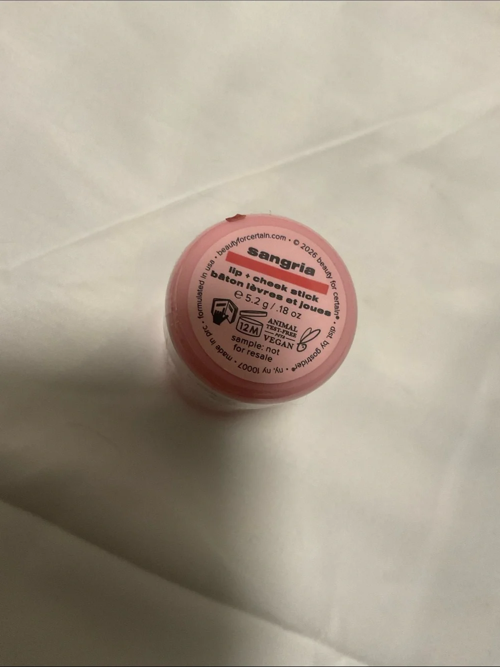 4/25 bundle item. Beauty For Certain Lip & Cheek Stick in Sangria
